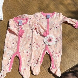 Little Begining Floral Pink Baby One Piece Set 0-3  3-6 months